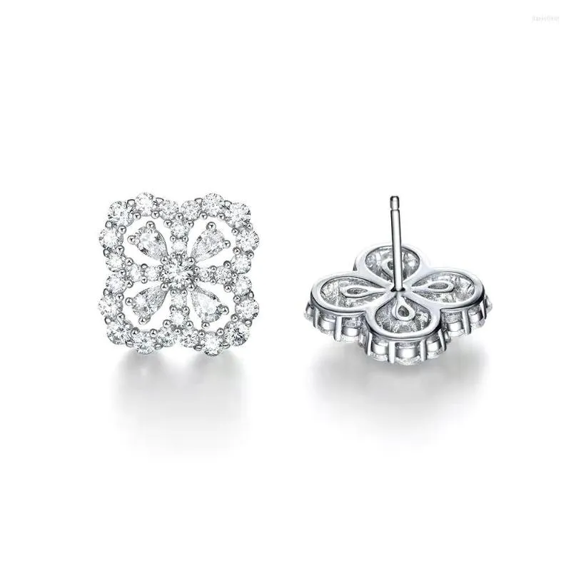 Stud Earrings 2023 Simple And Classic Mother's Day Gift With White Crystal Flowers Studded Necklace