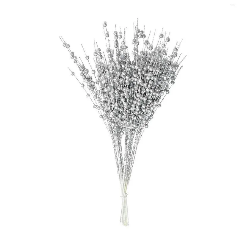 Flores decorativas Britas de glitter artificial caule 50cm Dazzling galhos artesanato decoração de férias de férias