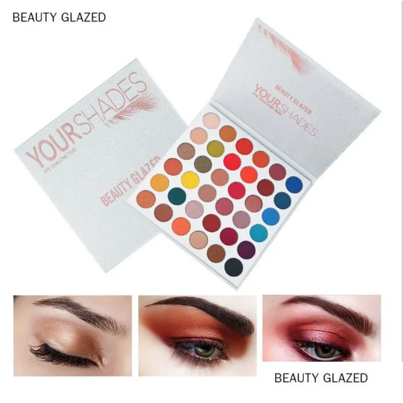 Oogschaduw schoonheid geglaza je tinten 36 kleuren oogschaduwpalet hoogtepunt glinsterende glans mat pigment parelmoer metallic make -up paletten dh2j4