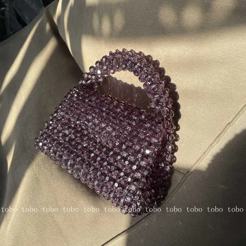 Evening Bag Customized Bead Bag Green Hand Woven Celebrity Purses Ladies Handbags Unique