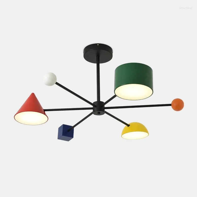 Lampadari Lampadario moderno a sospensione a LED a colori Lampada da soggiorno Lampade a sospensione per interni per la casa Lustre Pendent Fixtures Lampada da cucina per ristorante