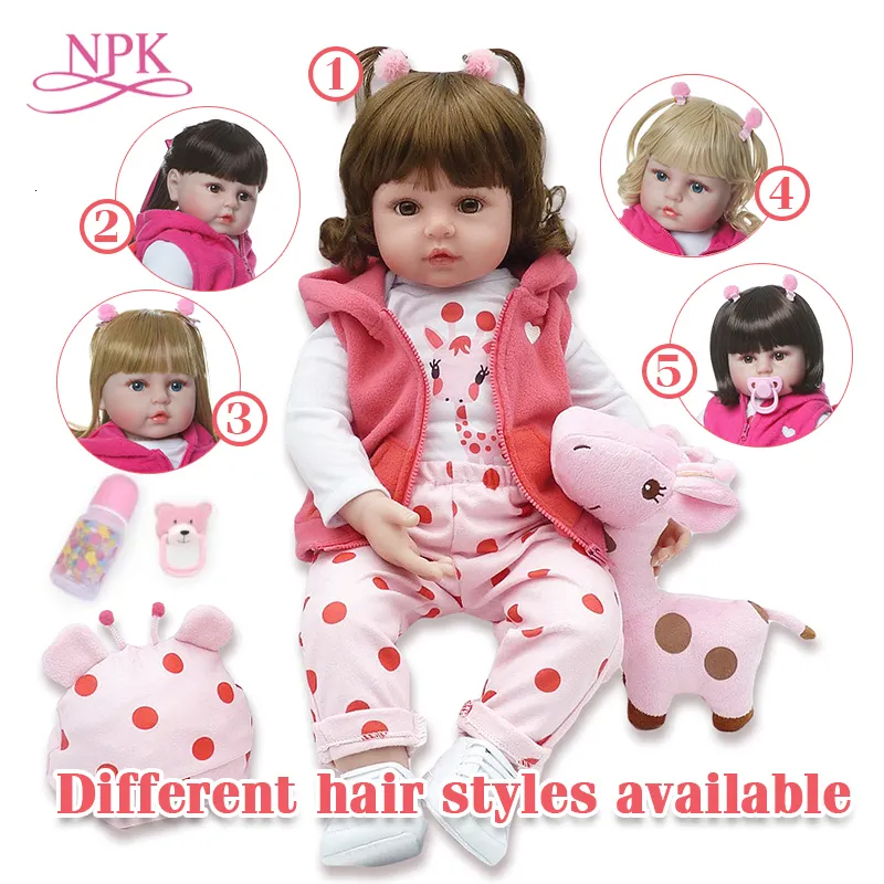 Bambole bebes reborn doll 47cm Silicone reborn baby doll adorabile Realistico bambino Bonecas ragazza menina de surprice doll With Giraffe 230111