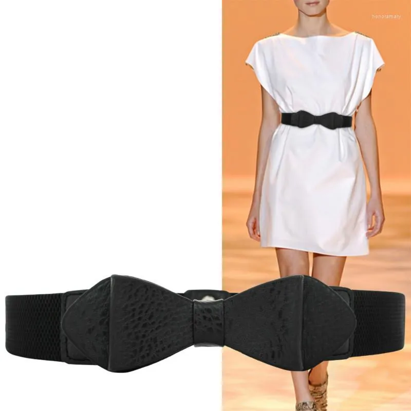 Celra cinturão feminina saia decorativa tendência moda lady bowknot de alta qualidade mulher cintura selo lentra elástica casaco h3148