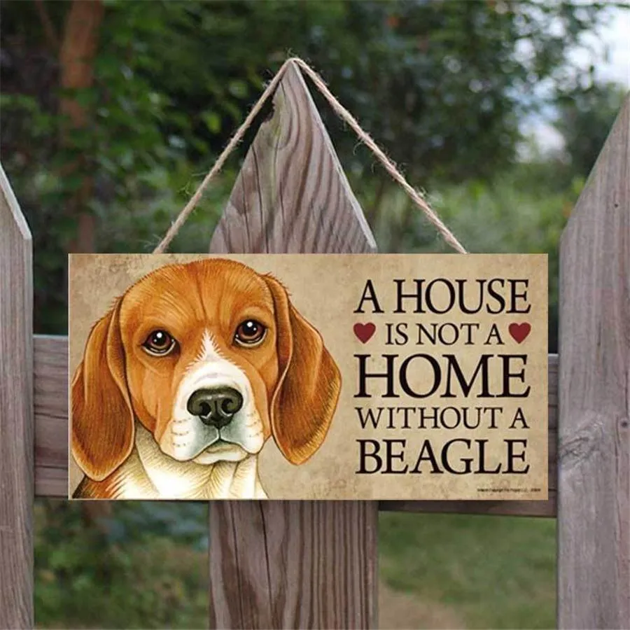 Dog Tags Rectangular Wooden Pet Dog Accessories Lovely Friendship Animal Sign Plaques Rustic Wall Decor Home Decoration FY4451 0111