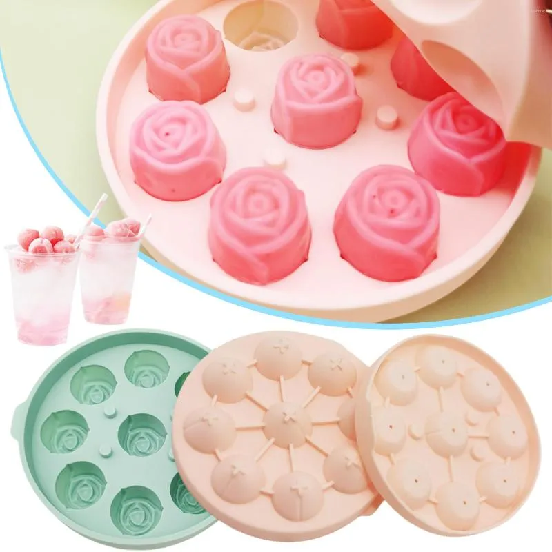 Moules de cuisson Silicone Rose forme glaçons plateau polyvalent bricolage boule pochoir Cocktail réutilisable pour la maison cuisine Bar