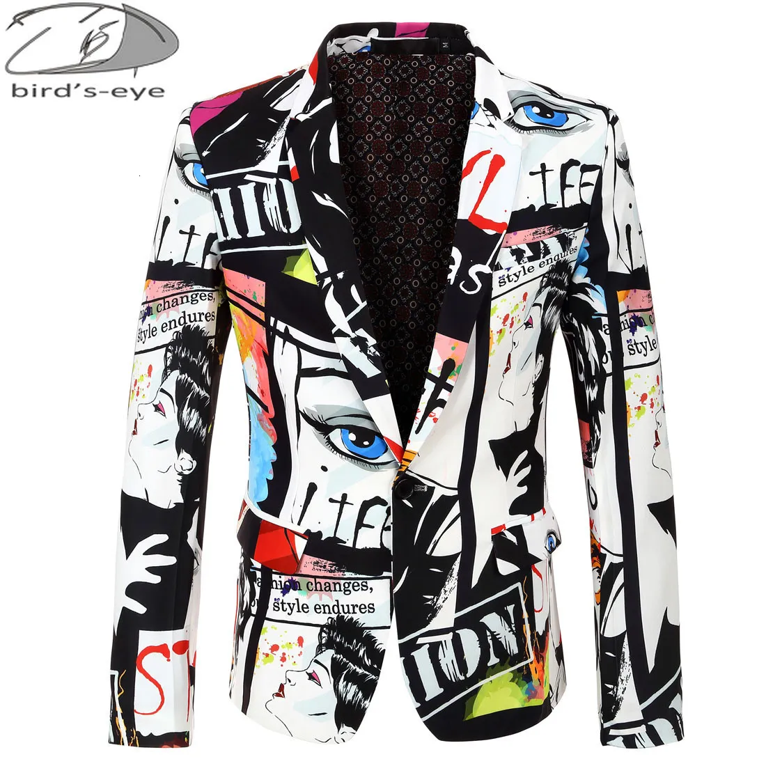 Men's Suits Blazers Fall And Winter Jacket Printing Stamping Fashion Party Coat Slim Single Button Men 3XL 230111