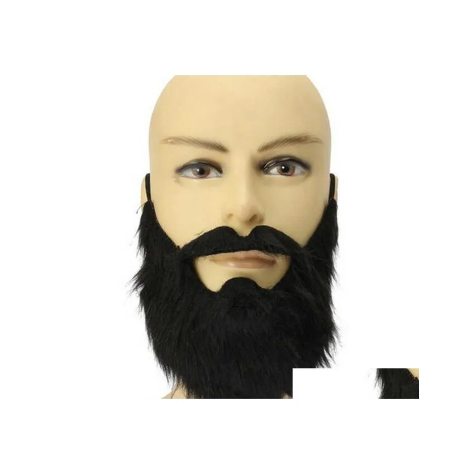 Maschere per feste in maschera Barbe finte Costume di Halloween Consegna goccia nera Giardino domestico Forniture festive Dhjxj