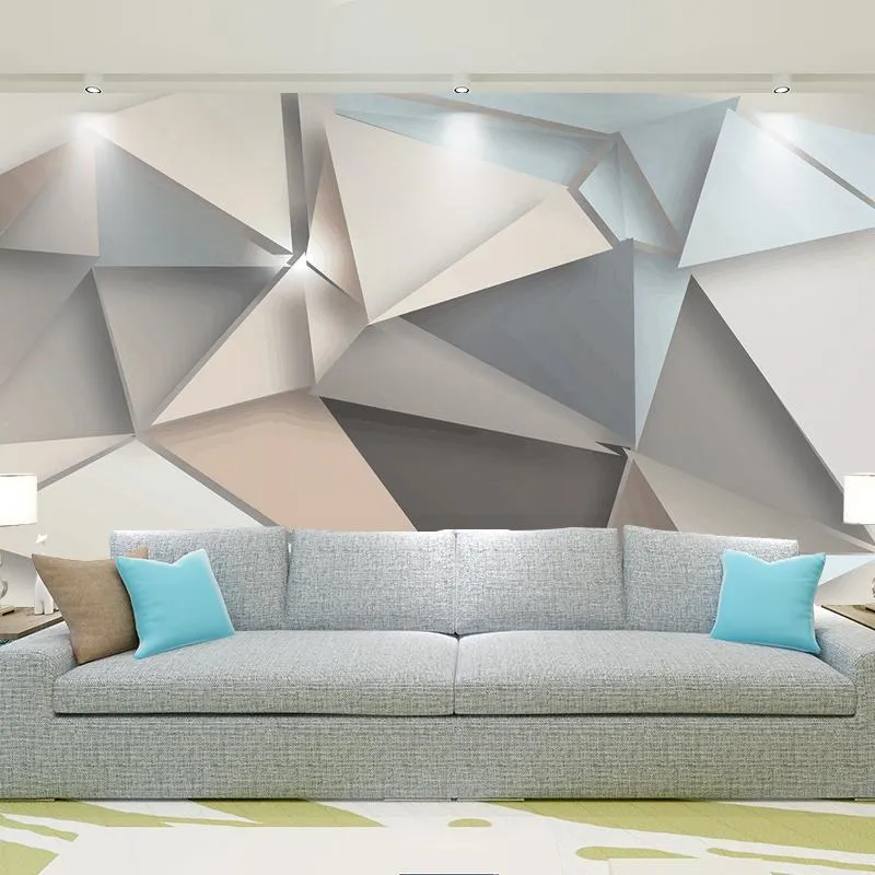 Sfondi Carta da parati Po personalizzata 3D Arte astratta moderna Motivo geometrico Sfondo TV Carta da parati per soggiorno Camera da letto