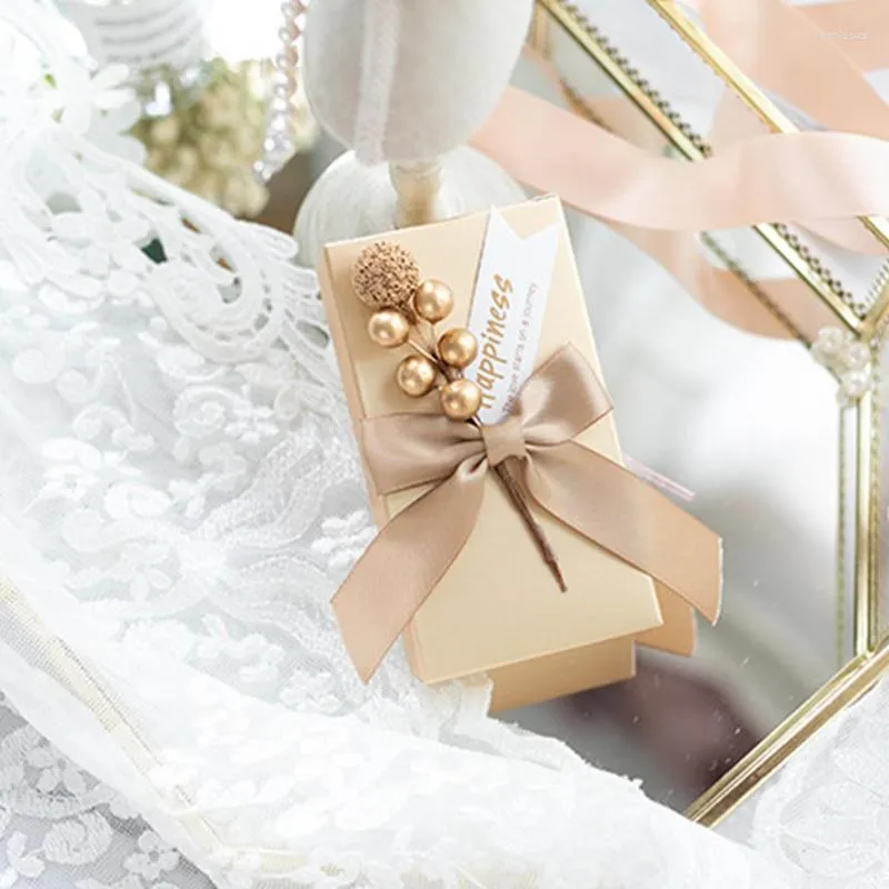 Emballage cadeau Boîte de bonbons de mariage Emballage pour invités Fête d'anniversaire Bowknot Boîtes Sacs en papier Fournitures d'événements