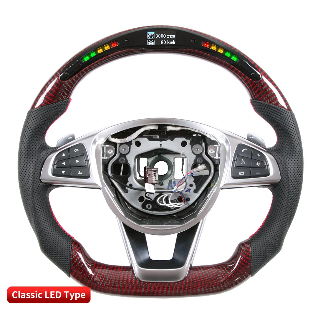 Car Accessories Driving Wheel Carbon Fiber LED Steering Wheels For Mercedes Benz W205 Auto Parts Whe el Systems