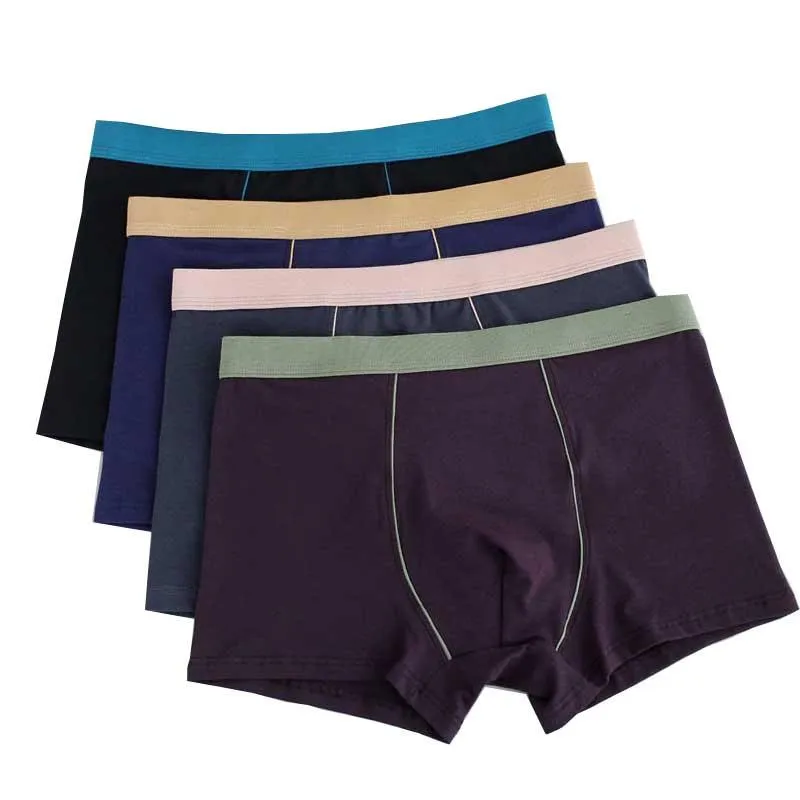 Underpants plus Größe männliche Unterwäsche 4 PCs/Los Männer Boxer Shorts Baumwoll Cuecas Boxer Solid Man großer XL-9xl