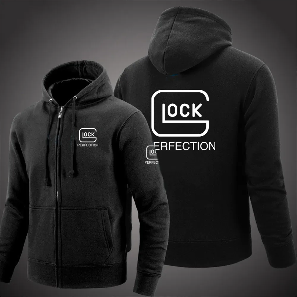Mens Hoodies Sweatshirts Glock Perfection Shooting Hooded Long Sleeve Men Jacket Drawstring Zipper Closure Solid Color Casual Sweatshirt Clothing 230111 From Cong04 16.84 DHgate.Com