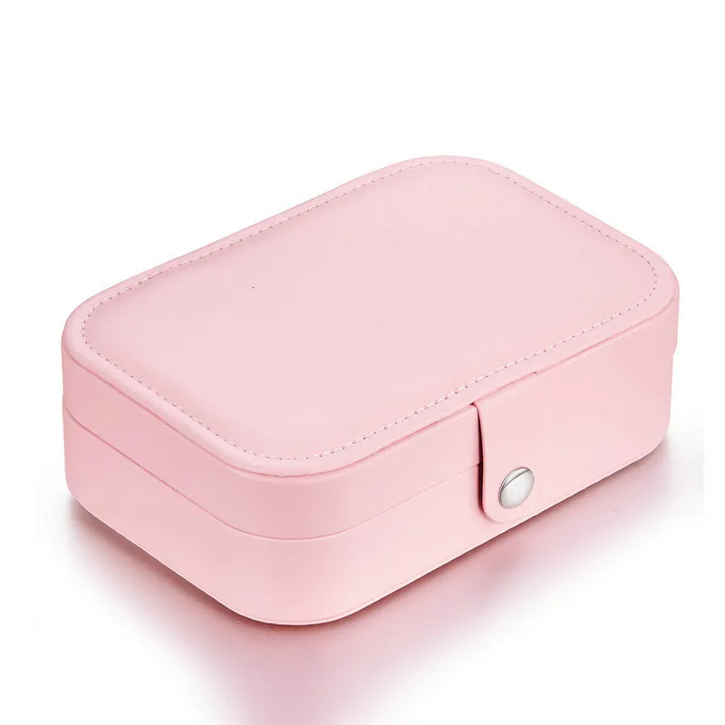 Jewelry Stand Pink Multifunction PU Leather Box Storage Ring Display Case Lady Cage Only BZ0065 230110