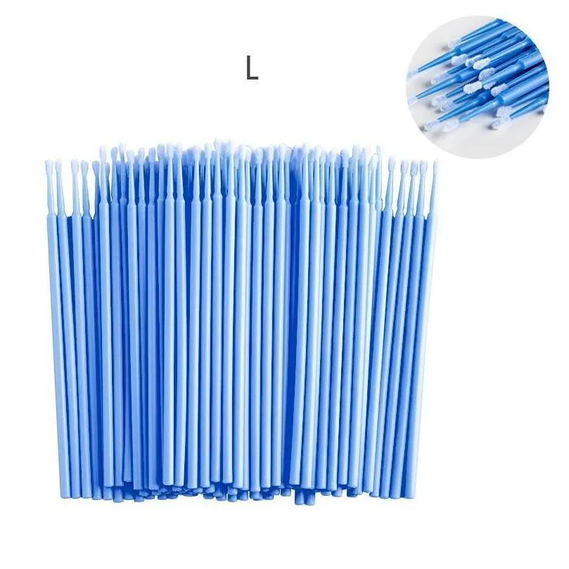 Faux Cils 100pcs / sac Extension de microbrosse jetable Cils individuels Enlèvement de l'écouvillon Micro Brosse pour outils de cils Livraison directe DHFCL