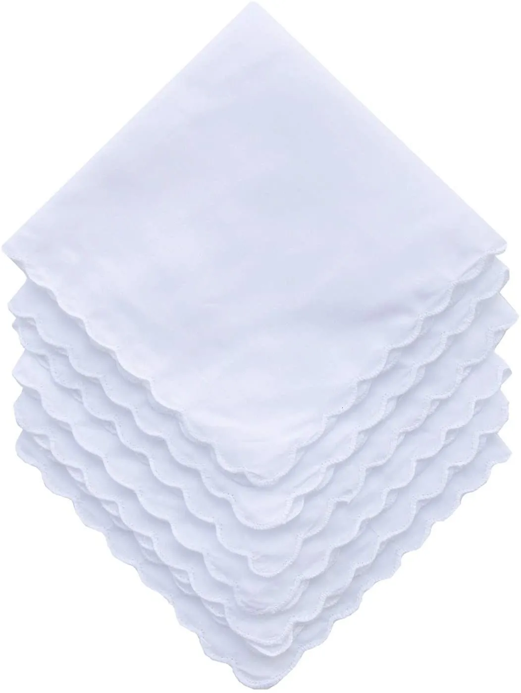 Zakdoeken 12 stks bulk pack katoen geschulpte hankies pocket vierkant handdoek wit 230110