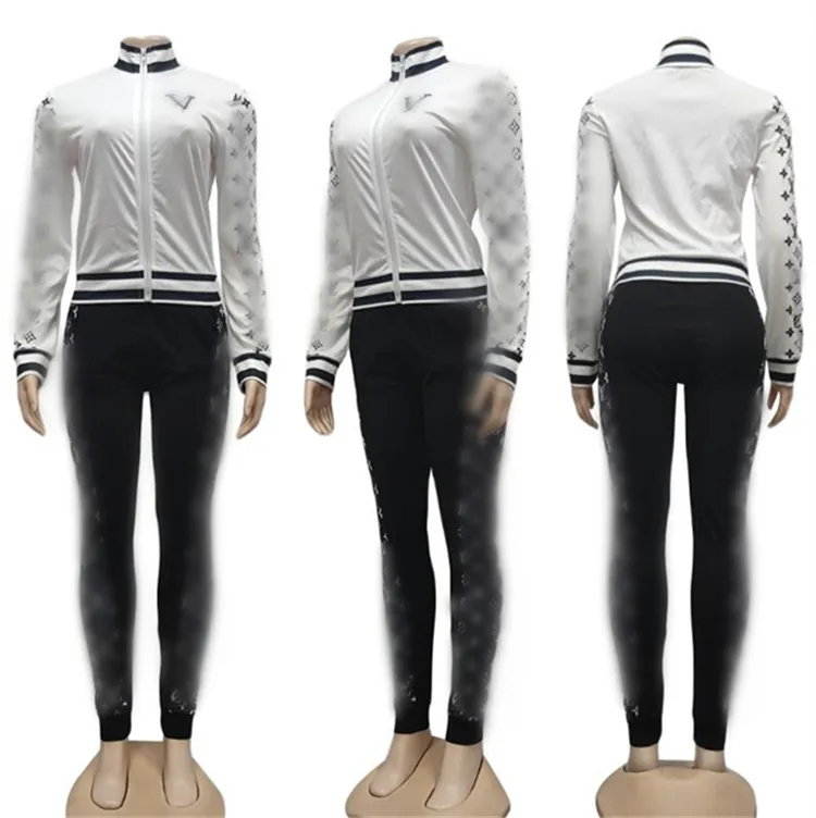 23ss Spring New Women's Track Kinesuits Luxury Brand Casual Sports Suit 2 Piece Set Designer Designer Clase Suits J2595AA