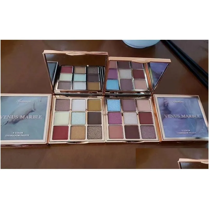 Ögon Shadow Drop Makeup Palettes Venus Marble 9 Colors Eyeshadow Palette Mammonism och romantik Toppkvalitet Matt Pallette Deliver Dhze0