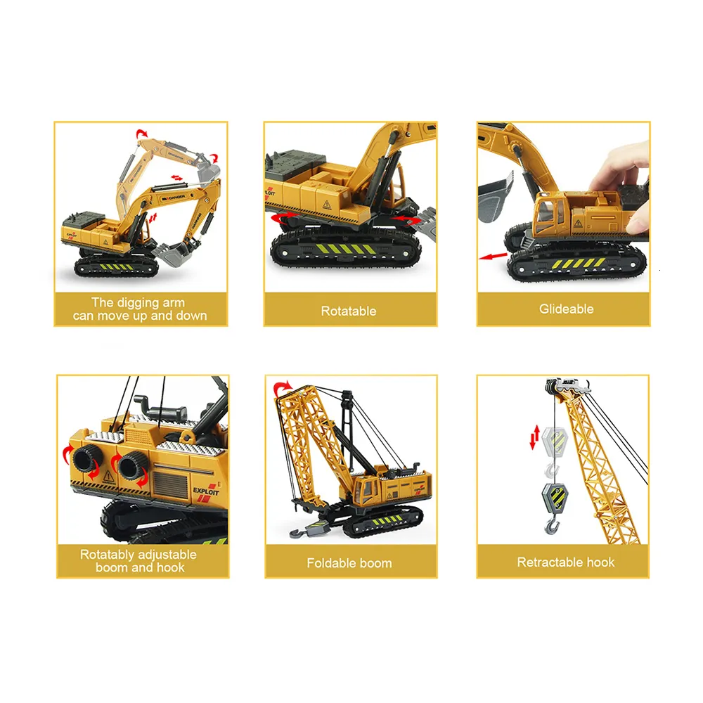 thumbnail interactive-video image 1 of 1:55 Engineering Vehicle Toy Set – Excavator, Crawler Crane, Tower Crane, Black 1 of 6