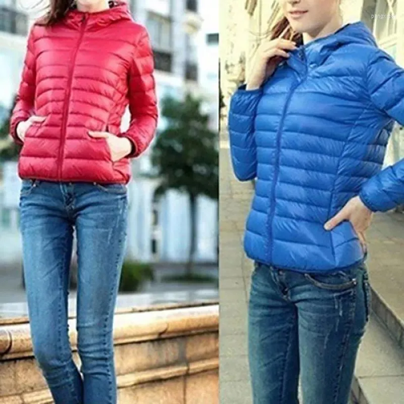 Trincheira feminina Coats 2023 Jaqueta quente de outono Capuz de capuz feminino fino algodão acolchoado com zíper com bolsos parka casaco xs-xl