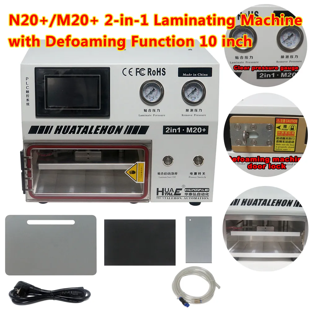 M20 Plus N20 Plus elektriskt OCA Vakuum Lamineringsmaskin Autoklavbubblor Remover för telefoner LCD -pekskärmsreparationsverktyg 10 tums kit