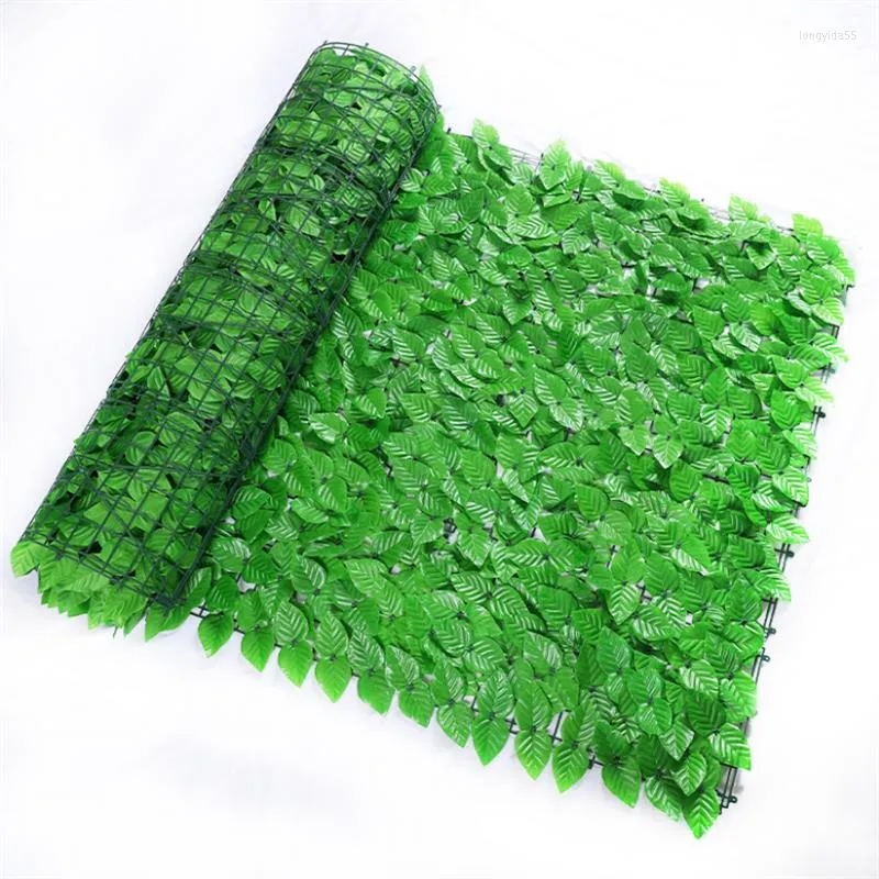 Decorative Flowers 100X200CM Artificial Plant Leaf Fence Greenery Panel Green Wall Faux Flower Walls Garden Decoration Outdoor Decor