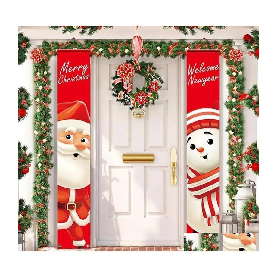 Decorazioni natalizie Hanging Door Banner Ornaments Marry For Home Outdoor Xmas Natal Decor Anno 2022 Drop Delivery Garden Festive P Dhkvp