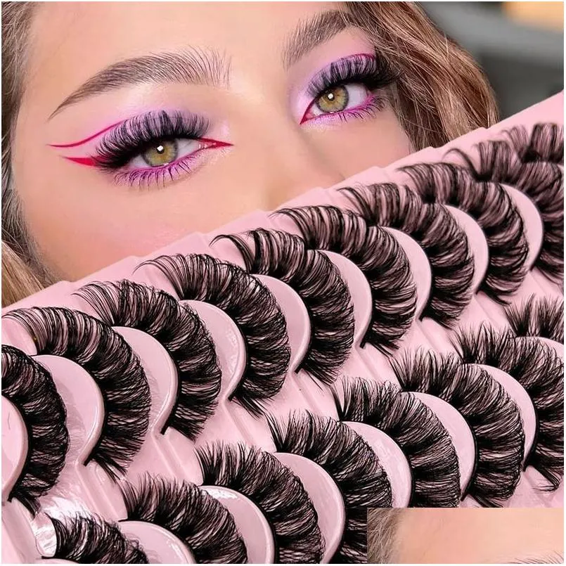 False Eyelashes Lashes Fake Russian Strip Biche Eyes Extension Volume Lashesfalse Drop Delivery Health Beauty Makeup Dhrg0