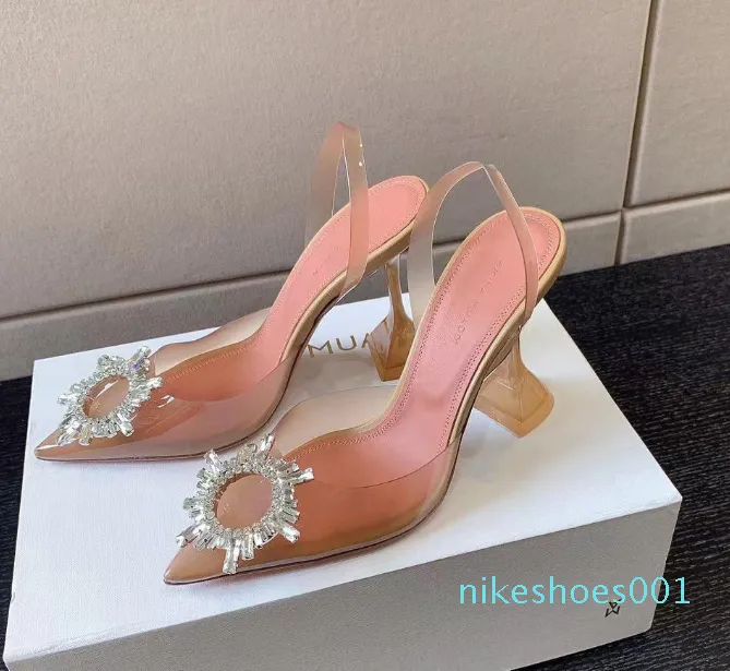 2023 dress shoes Wrap high heels women's Luxury Designers Dress shoe Evening Slingback strap Sandals Crystal shoes