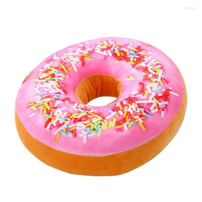 Kudde Donut Simulation 3D Printing Food Dessert Lovely Fyled Plush Throw Home Decoration Födelsedagspresent