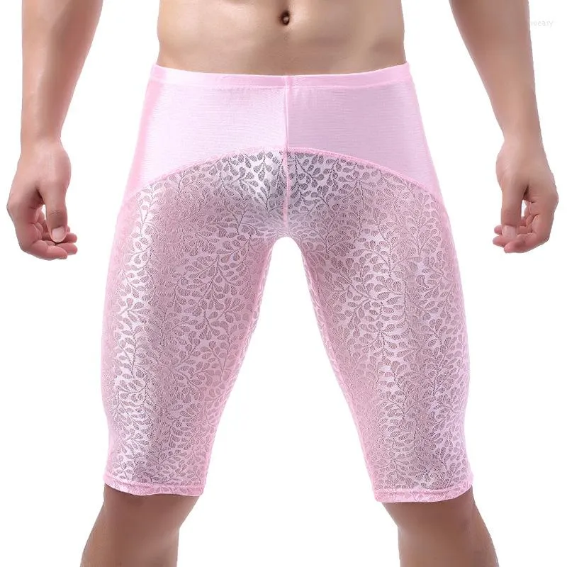 Underpants Mens Shorts Cool Comfort Breathable Long Leg Boxers Underwear For Men Pants Fitness