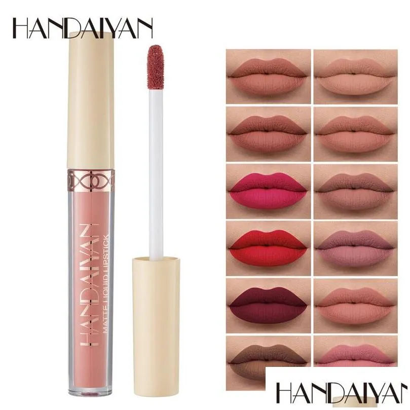 LIG BLISS HANDAIYAN MATTE LIPLIP LIPSTICK FOGGY VEET LIPGloss 12 Kolor Wodoodporny kubek bezstronny Długie usta makijaż Drop dostarczenie H Dhsmo