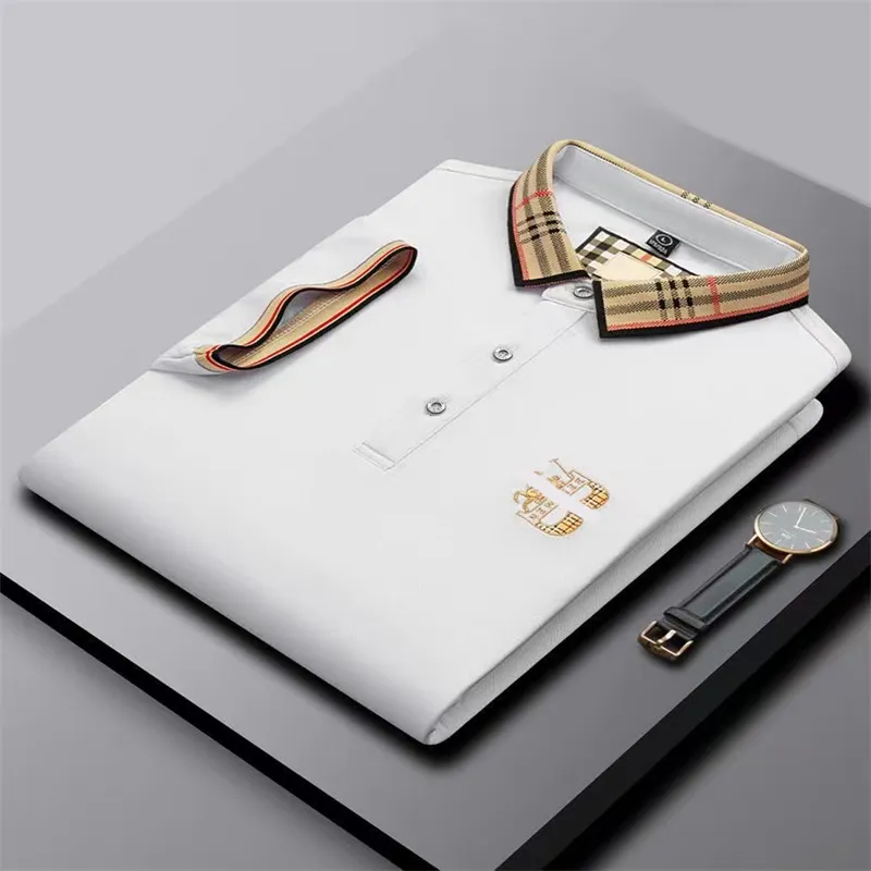 2024 marca de alta qualidade bordada de manga curta camisa polo de algodão masculina camiseta coreana roupas de moda verão top de luxo seis cores tamanho asiático M-3XL