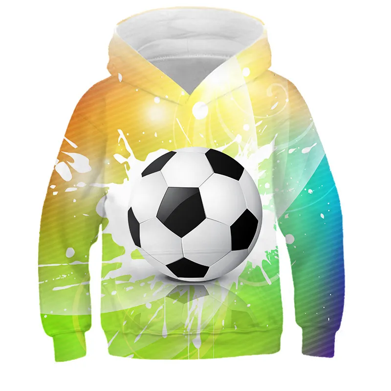 Hoodies tröjor Hoodies 3D Print Football Nets Sweatshirts pojkar flickor unisex hooded mode tröjor barn långa ärmar klädrock 230111