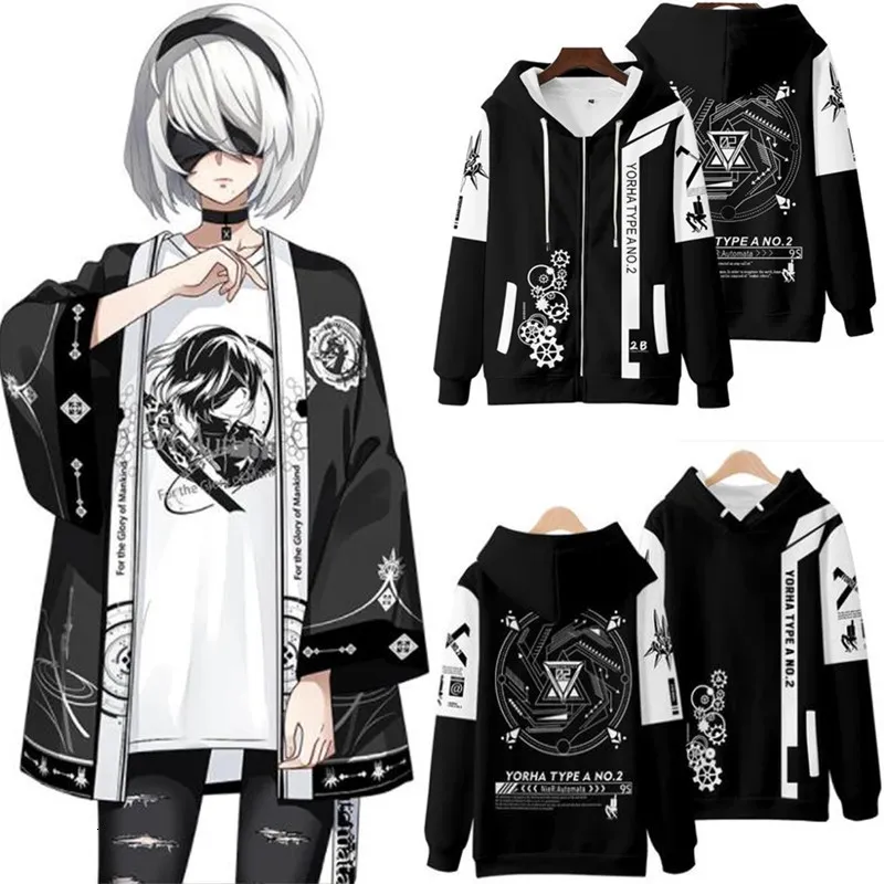 Felpa con cappuccio da uomo Game Nier Automata 3D Stampa 3d uomini/donne Fashion Harajuku felpa con cappuccio Pullover a maniche lunghe/T-shirt/Pantaloni/Shorts/Kimono 230111