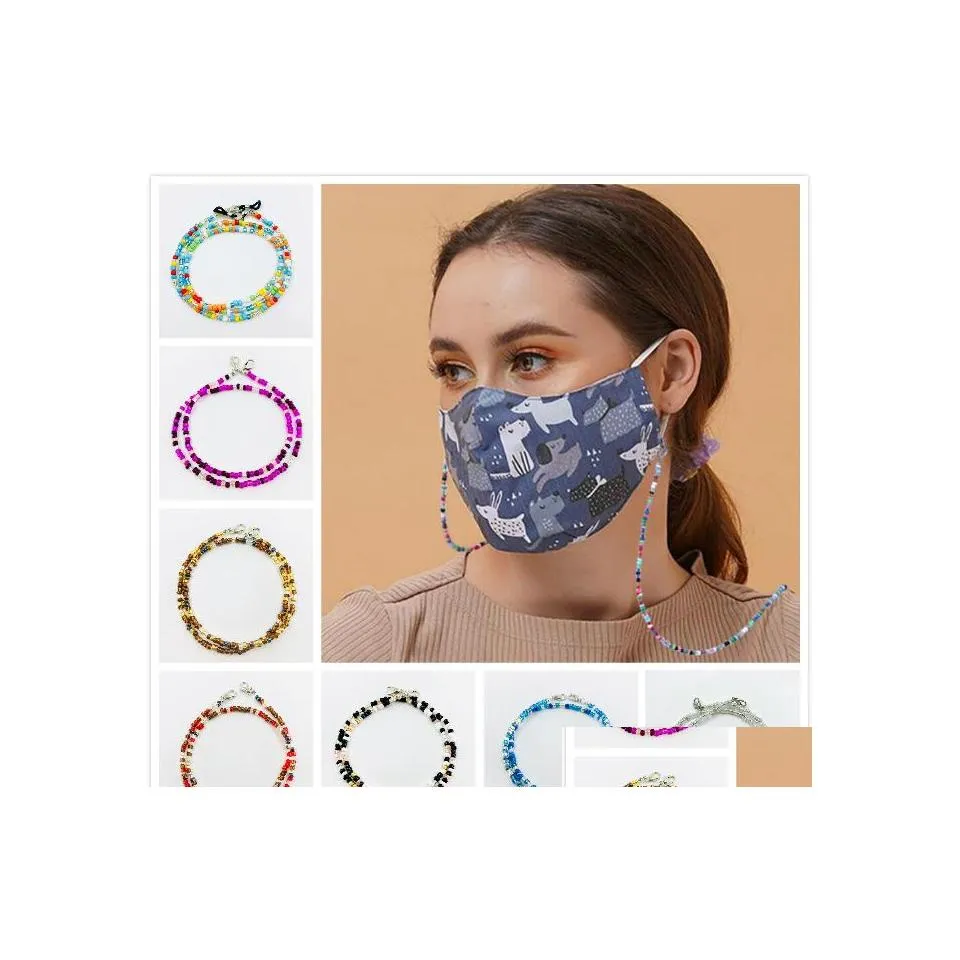 Andere festliche Partyzubehör 16 Farben Gesichtsmaske Lanyard Masken Schnurverlängerungsbrille Praktische praktische Sicherheitsauflage Ohrhalter Ro Dhgvt