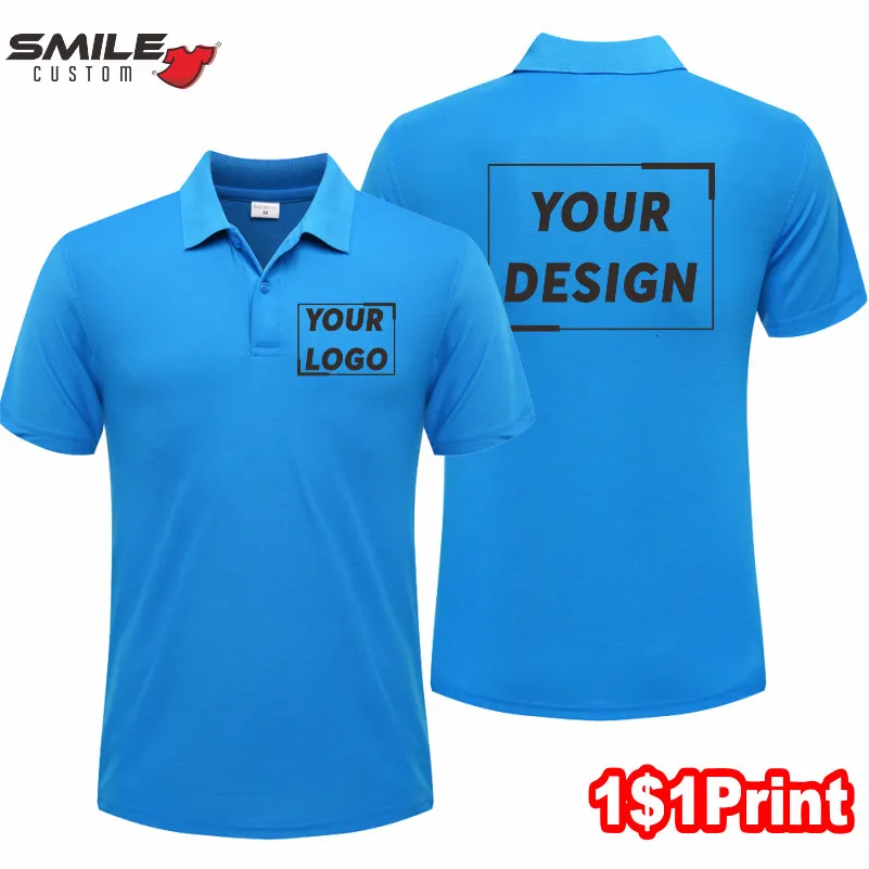 Men's Casual Shirts Summer Fashion Men And Women Short Sleeve Polo Custom Printing Lapel Shirt Embroidery Pattern Quick Dry Top Design 230111