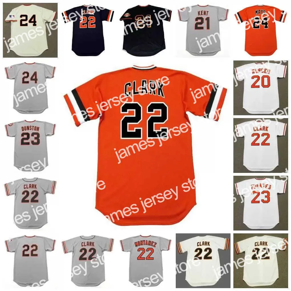 Maillots de baseball personnalisés San Francisco Vintage Baseball Jersey 20 BOBBY MURCER 1976 21 JEFF KENT 2001 LANIER CLARK 23 SHAWON DUNSTON 2002 TIT