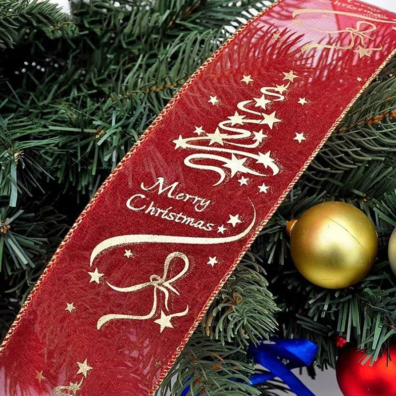 Kerstdecoraties Diy Organza Ribbon Tree Gift Box Bow For Home Feestelijke feestvaartuigen 6 cm breedte