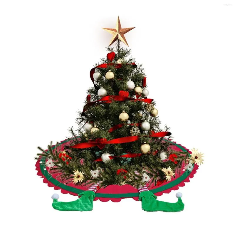 Weihnachtsdekorationen, 120 cm, Baumrock, Elfenfüße, Boden, Dekoration, Stoff, Weihnachten, Navidad, Jahr 2023