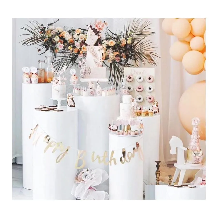 Party-Dekoration runder Zylinder-Sockel-Display-Kunst-Dekor-Kuchen-Rack-Sockel-Säulen für DIY-Hochzeitsdekorationen Feiertags-Drop-Delive DH7YG