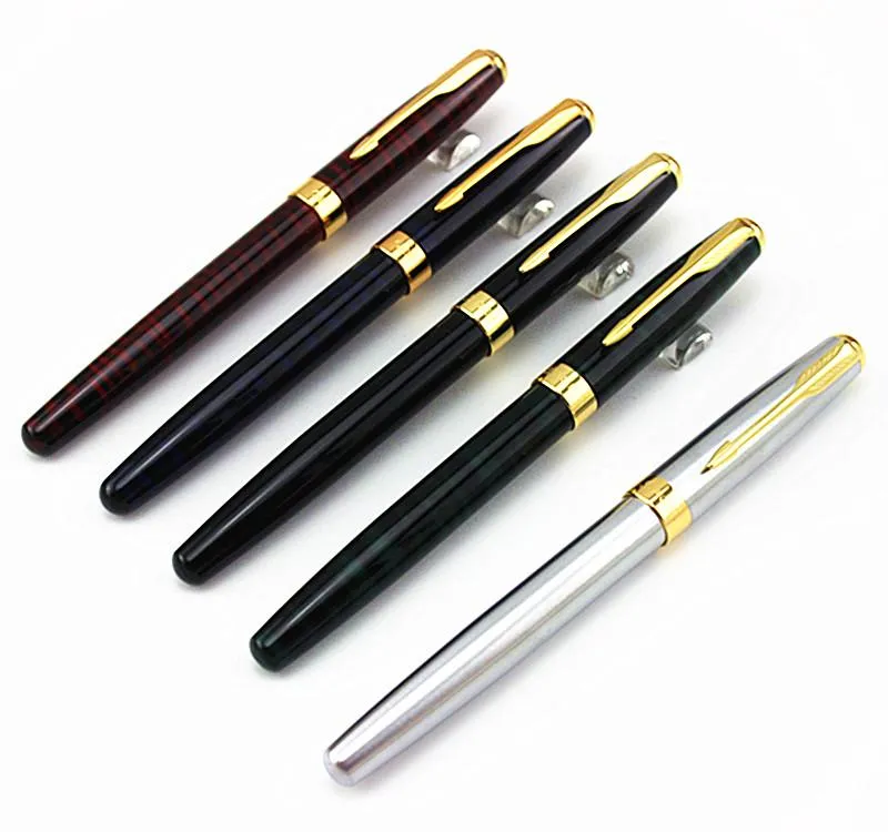 Baoer Högkvalitativ märke Metal Rollerball Pen Luxury Ball Point Penns för att skriva kontorsskoleleverantörer Gold Sword Hook Trim Point