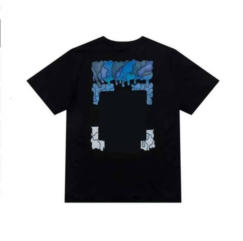 Sommar mode märke offs mens t skjortor ow religiös oljemålning direkt spray pil tshirts hip hop kort ärm lösa män toppar tees kvinnor yy00