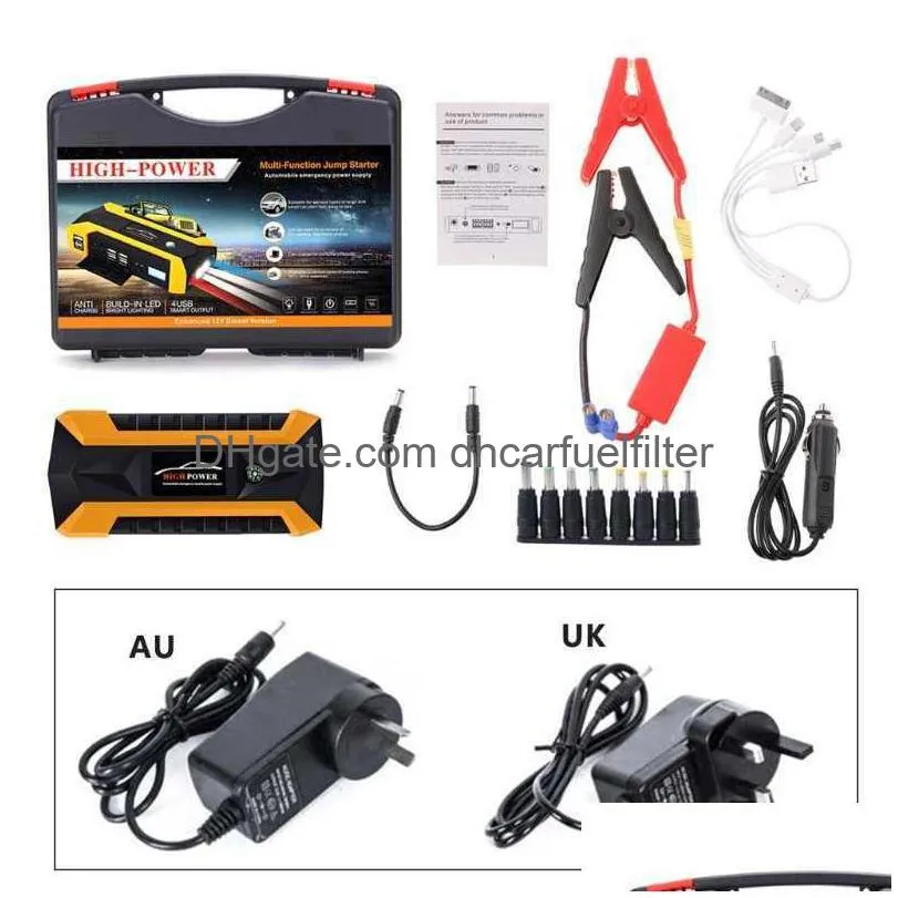 Jumper Pack With Inverter 89800Mah Led Start Starter 4 Usb Charger