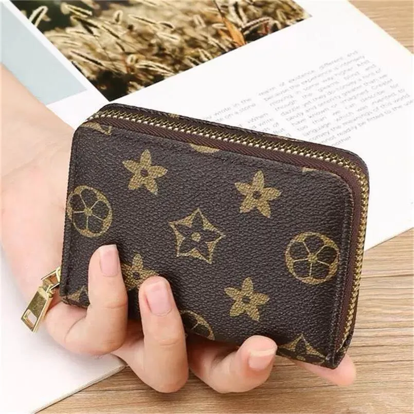 財布オリジナルの高品質のデザイナーファッションショートジッピーモノグラムクラシックジッパーポケットパラスバッグジップコイン財布付き箱