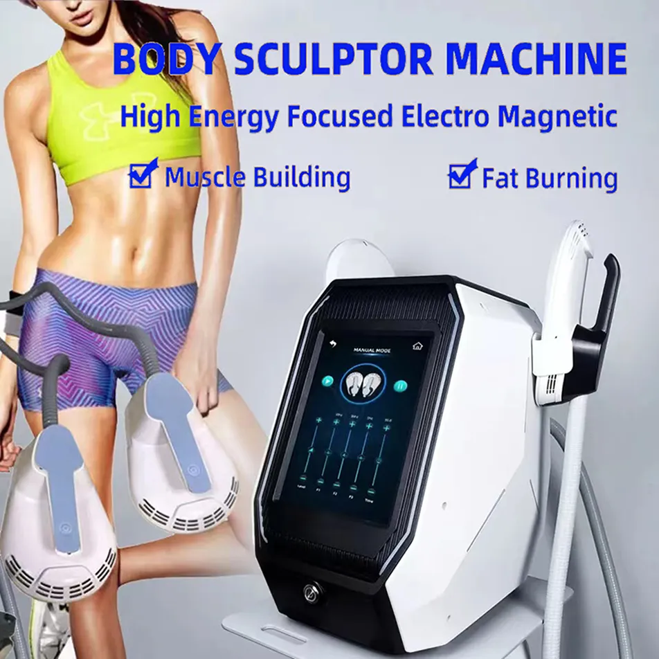 Hiemt portatif avec la machine de sculpture de corps de RF haute fréquence électromagnétique Emslim bâtiment musculaire levage de bout à bout amincissant la machine EMS