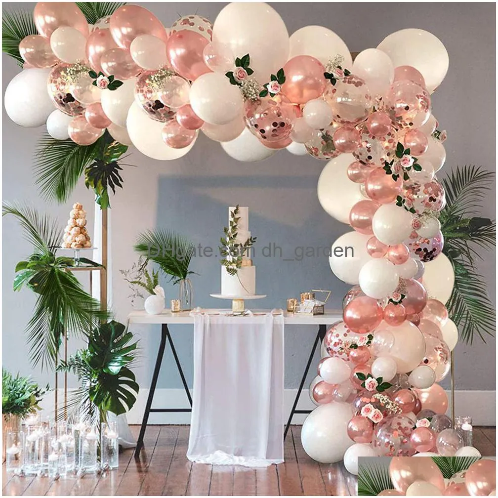 Altri articoli per feste per eventi Set di catene di palloncini in oro rosa di Natale Matrimonio Compleanno Disposizione della stanza Drop Delivery Home Garde Dhgarden Dhxdv