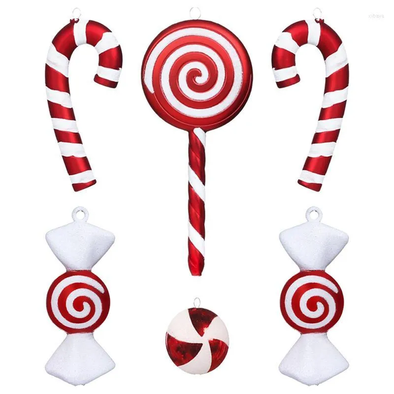 Christmas Decorations Candy Cane Ornaments Glitter Sparking Tree Hanging