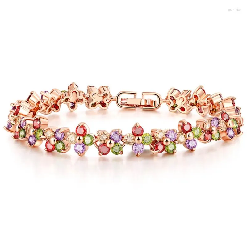 Bracelet SZ004 délicat coloré mode bijoux main chaîne Bracelet pour femmes élégant Zircon mariée accessoires de mariage