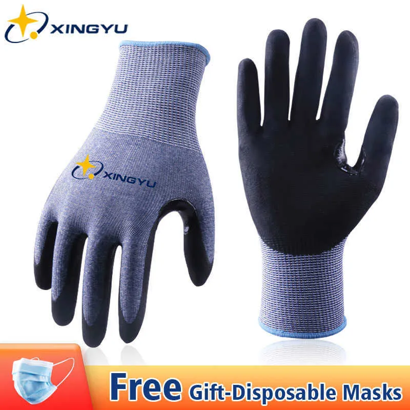 XINGYU Guantes resistentes a cortes HPPE Lavables Trabajo de verano 12 pares Guante de nitrilo mecánico industrial de abrasión