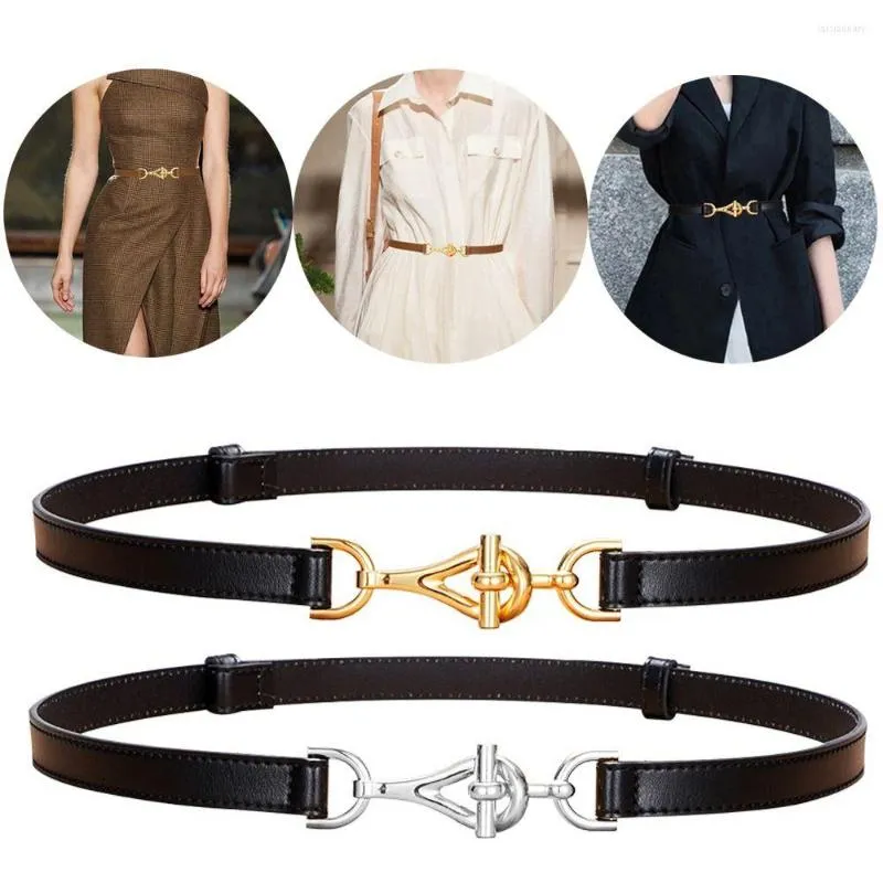 Belts Fashion Casual Vintage Luxury Design Trouser Dress Hang Buckle Waistband Leather Thin Belt Waist Strap